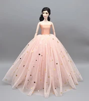 11 5 doll dress moon star sequin wedding gown pink accessories for barbie dollhouse clothes outfit kids baby diy toy gift 16