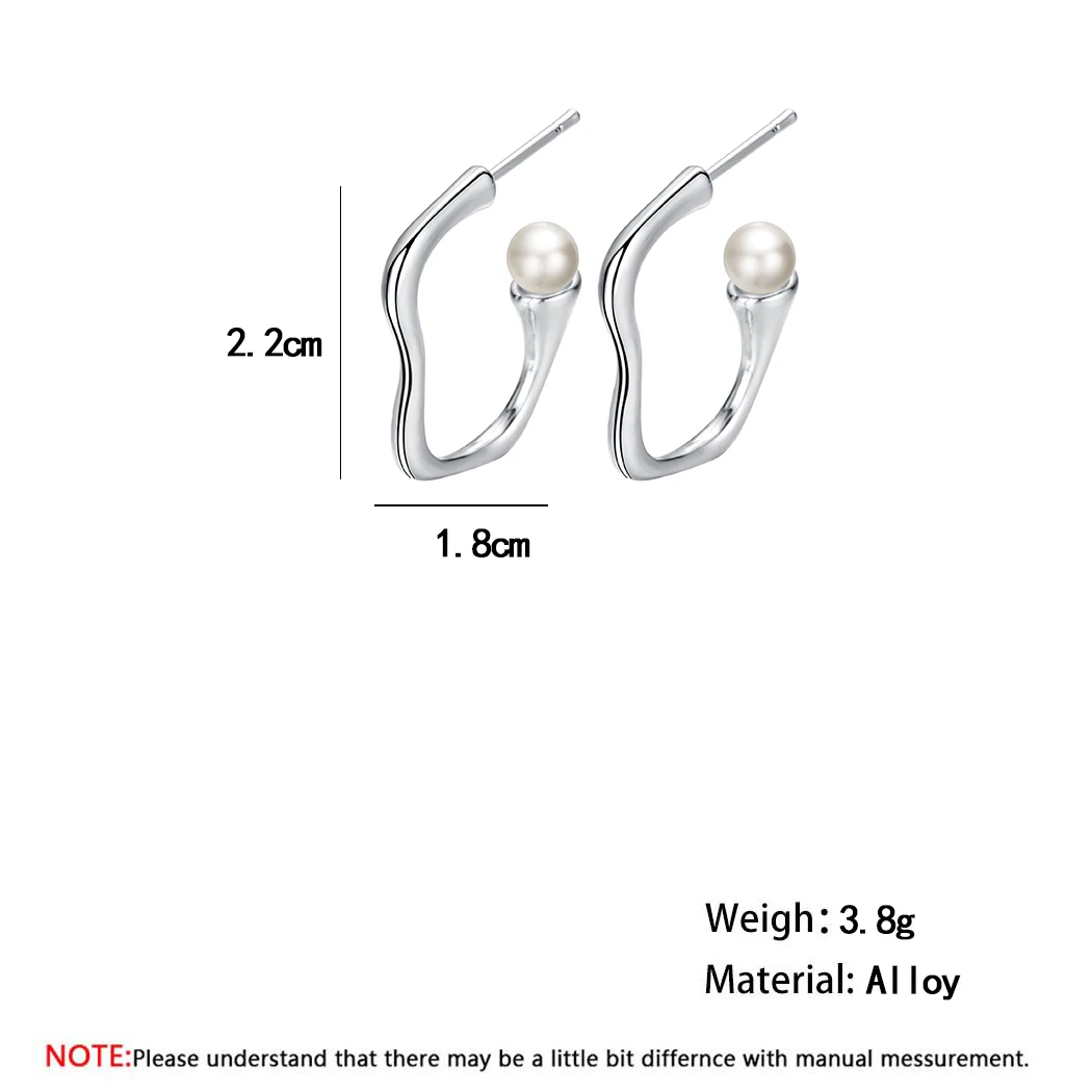 Женские серьги Крючки с искусственным жемчугом в стиле панк готика медные
