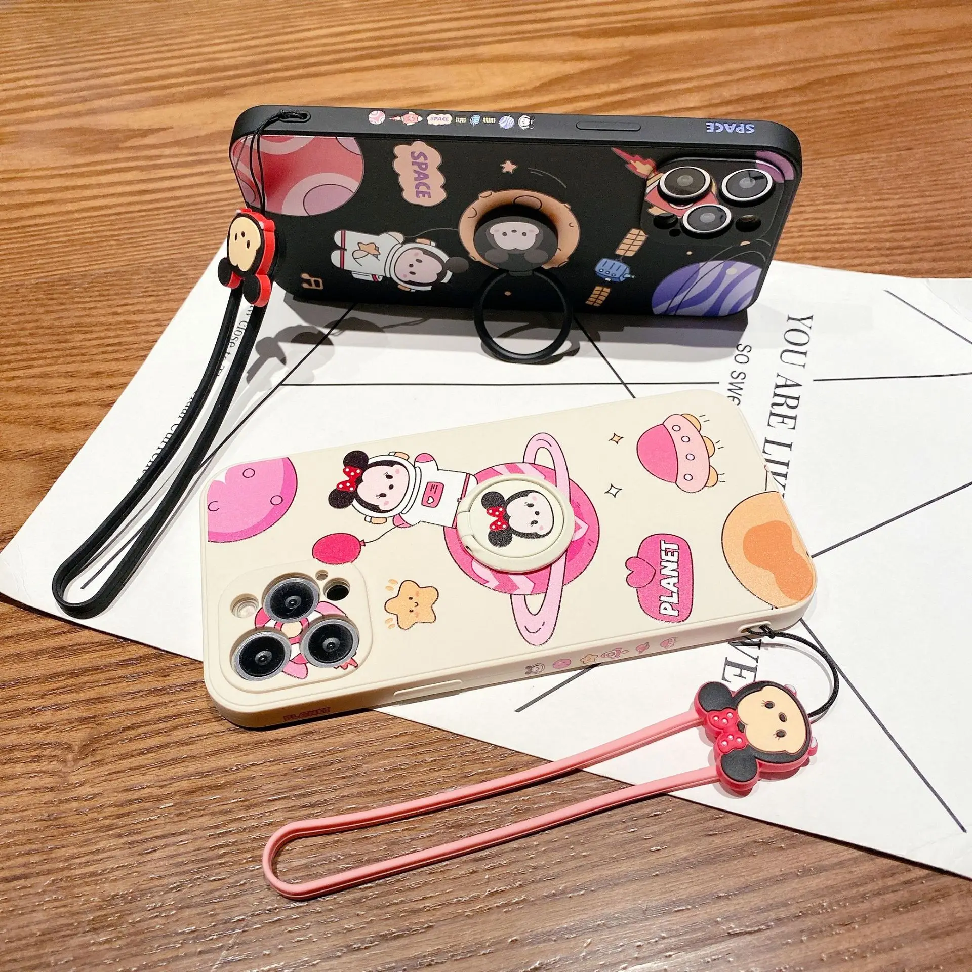 

Disney Mickey Minnie astronaut Mobile phone case for iPhone 7/8 plus x/xs xr xsmax 11 pro max 12pro max 12mini cell phone case