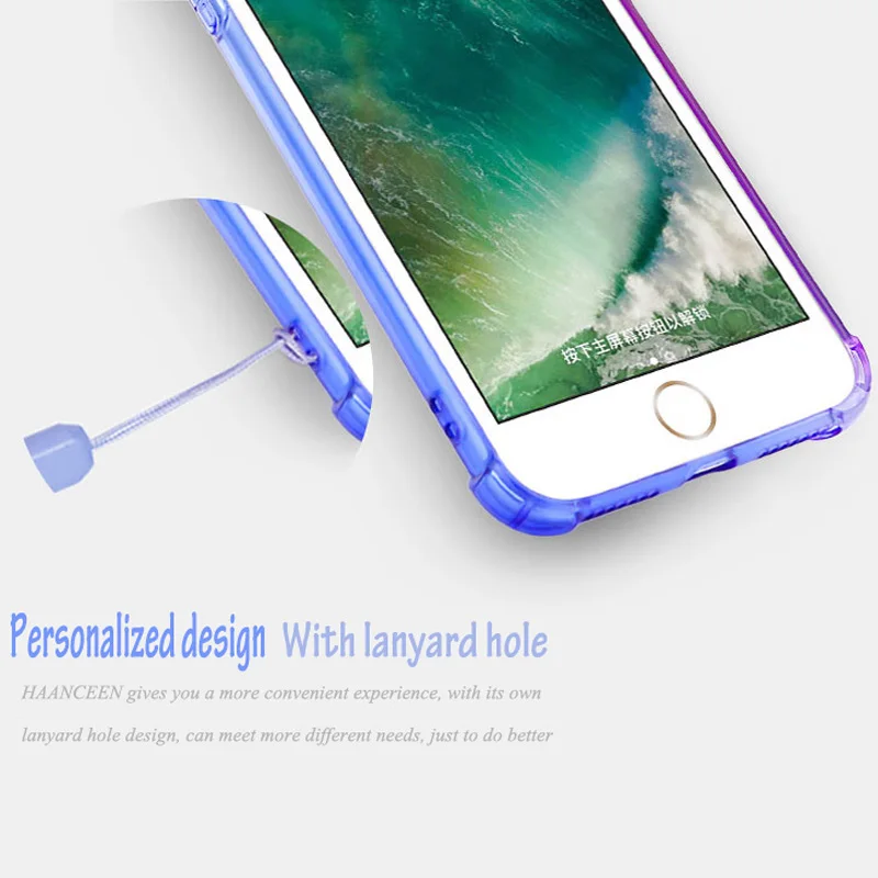 Модный полупрозрачный градиентный Прозрачный чехол для телефона iPhone X XR XS Max 8 7 6 6S