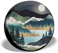 mountains nature scenery spare tire cover car star lake landscape wheel protectors weatherproof wheel cover cars universal