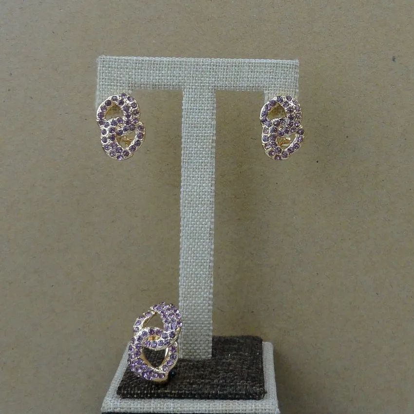 Yuminglai элегантный дизайн золотистый сплав покрытием комплекты украшений для