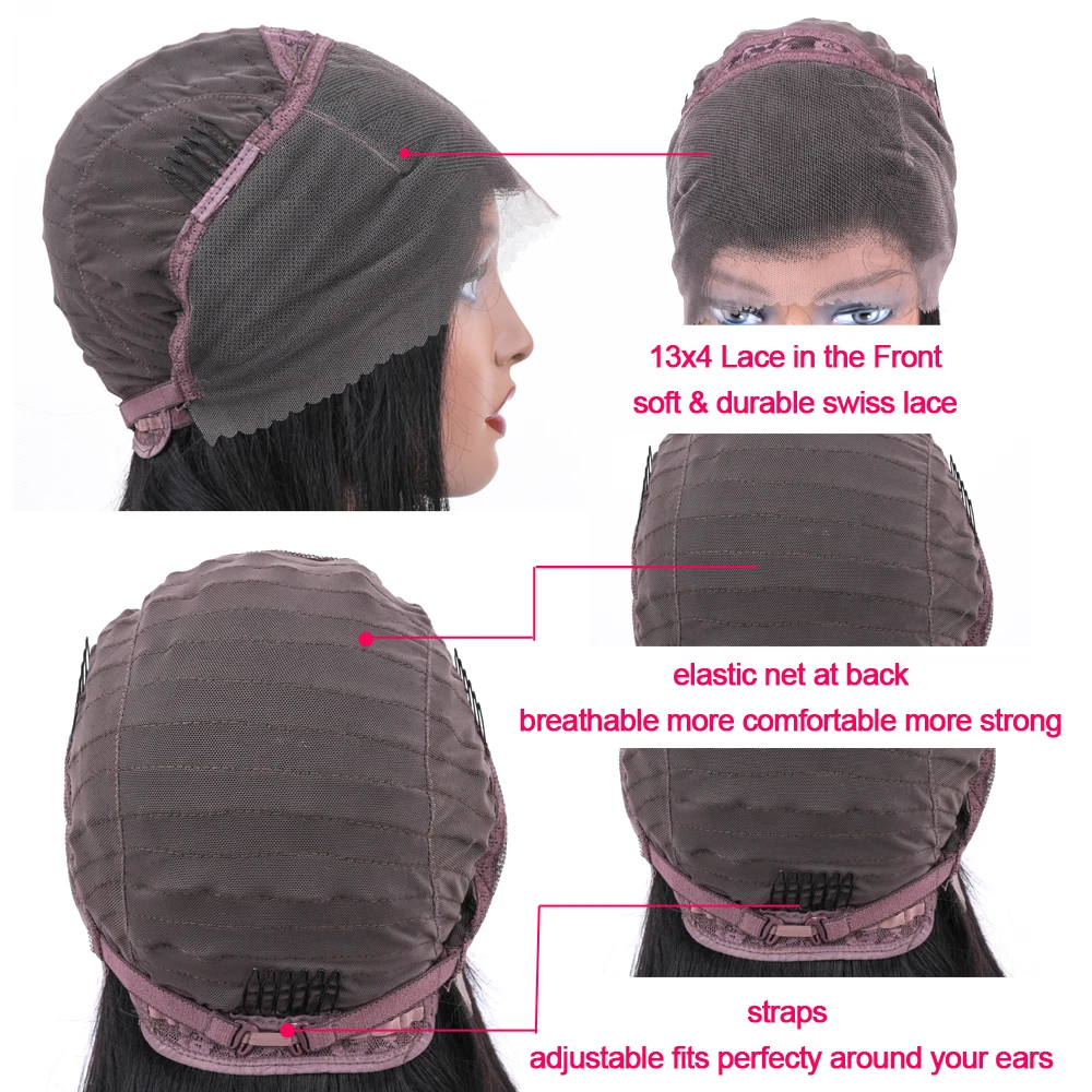 Прямые кружевные передние человеческие волосы парики для черных женщин 150%