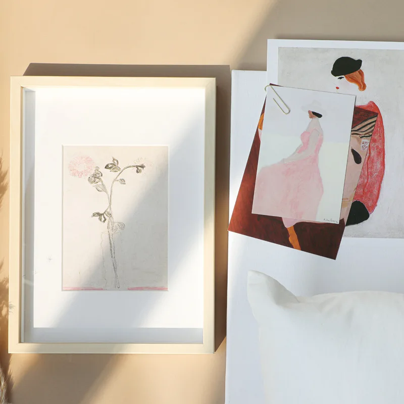 Креативная декоративная открытка в скандинавском ретро стиле 5 листов розовые