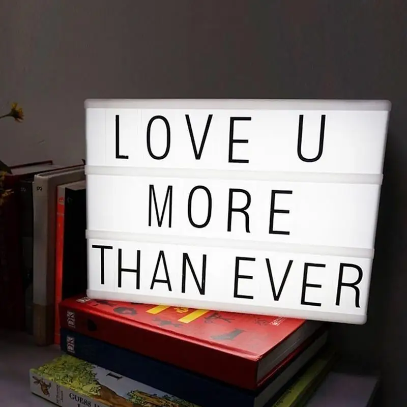 

A4 Size LED LED Light Box Movie Cinema Light Box Home Party Lamp Supplies Luminous Cinematic Wedding Decor Letter DIY