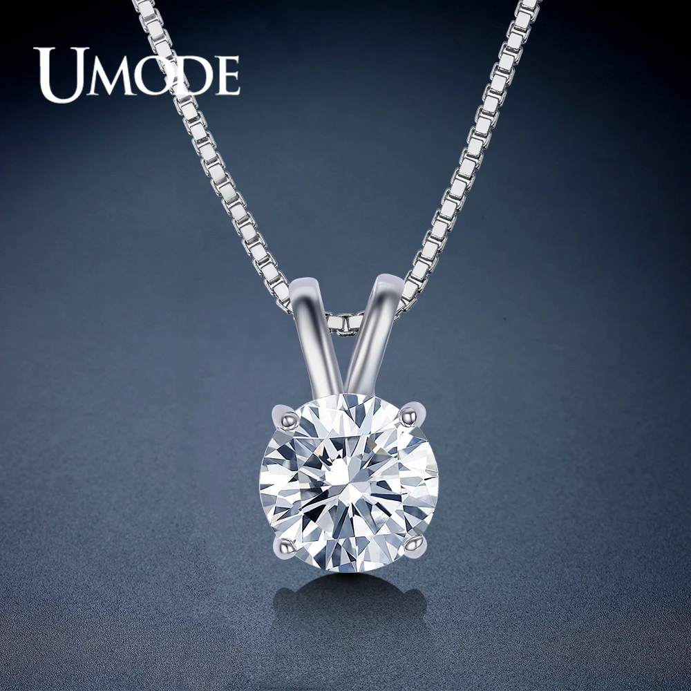UMODE Классическое фианитовое ожерелье с солитером 2к огранки Сердца и Стрелы
