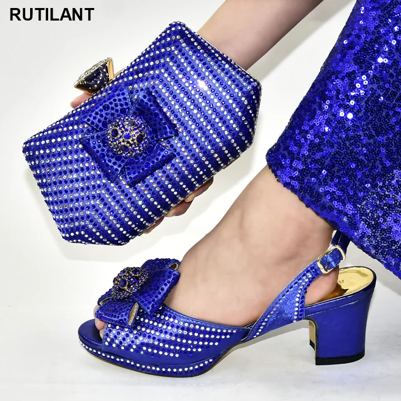 Новое поступление Женский комплект из обуви и сумки в итальянском стиле туфель