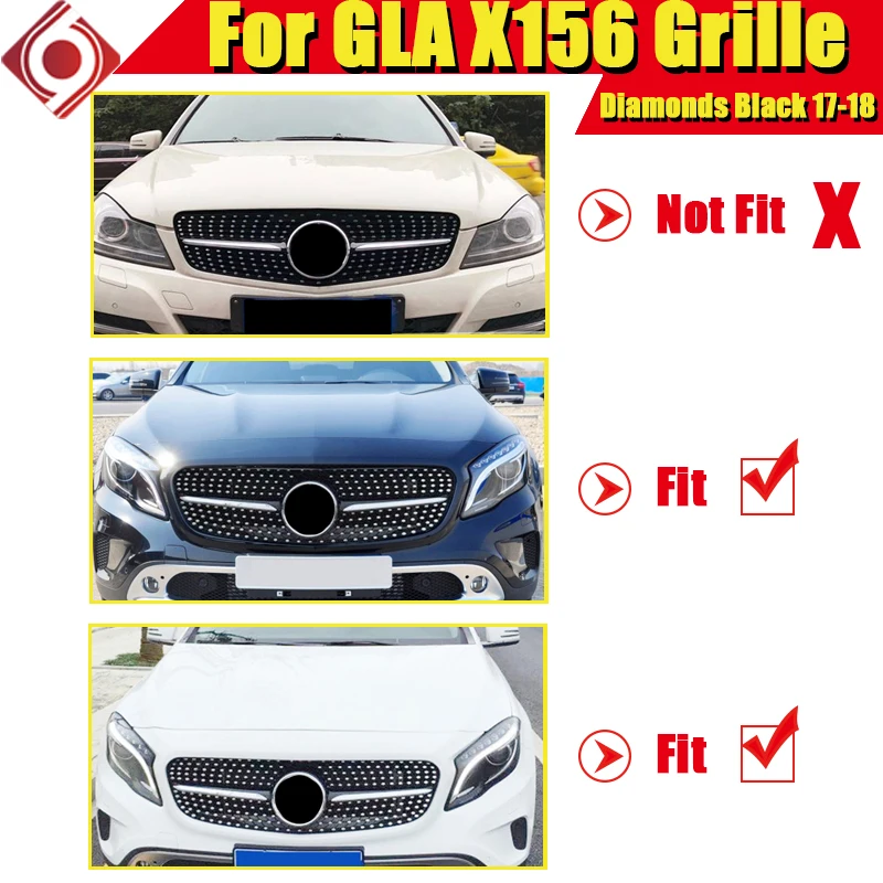 Для Mercedes GLA Class X156 LCI спортивный передний бампер Бриллиантовая решетка гриль грили