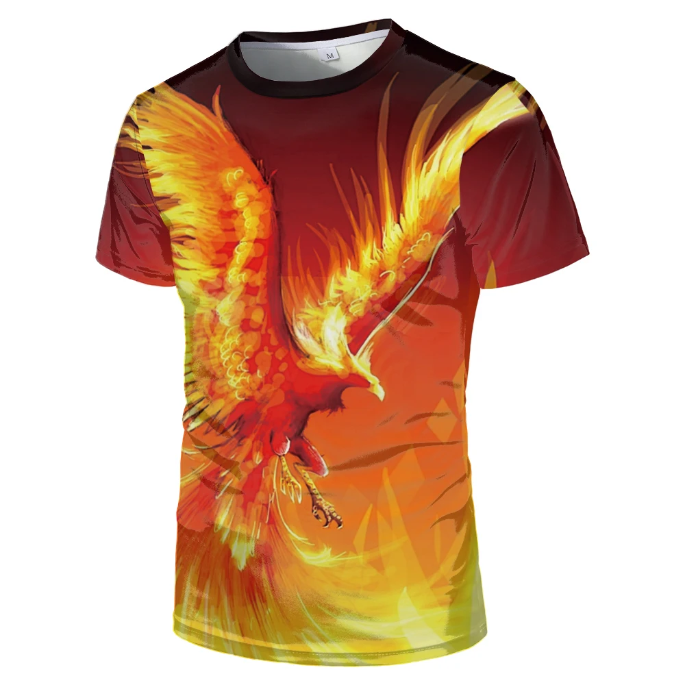

Men's fashion 3D exhibition Eagle print casual men's T-shirt tie dyed round neck short sleeve