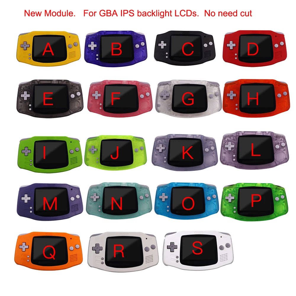 New Full Housing Shell FOR GAMEBOY ADVANCE IPS LCD CUSTOMIZE  Shell Hard Case FOR GBA IPS Backlight LCD