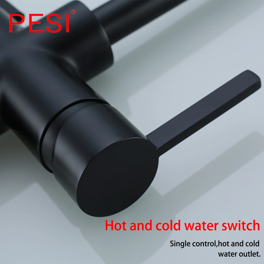 Смеситель для питьевой воды черный изгиб смеситель кухонной раковины вращение