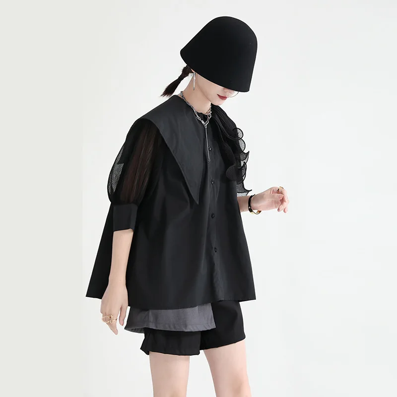 

2021 New Summer Solid Color Female Blouse Elegant Loose Fashion Ladies Shirt Leisure High Quality Women Tops T04