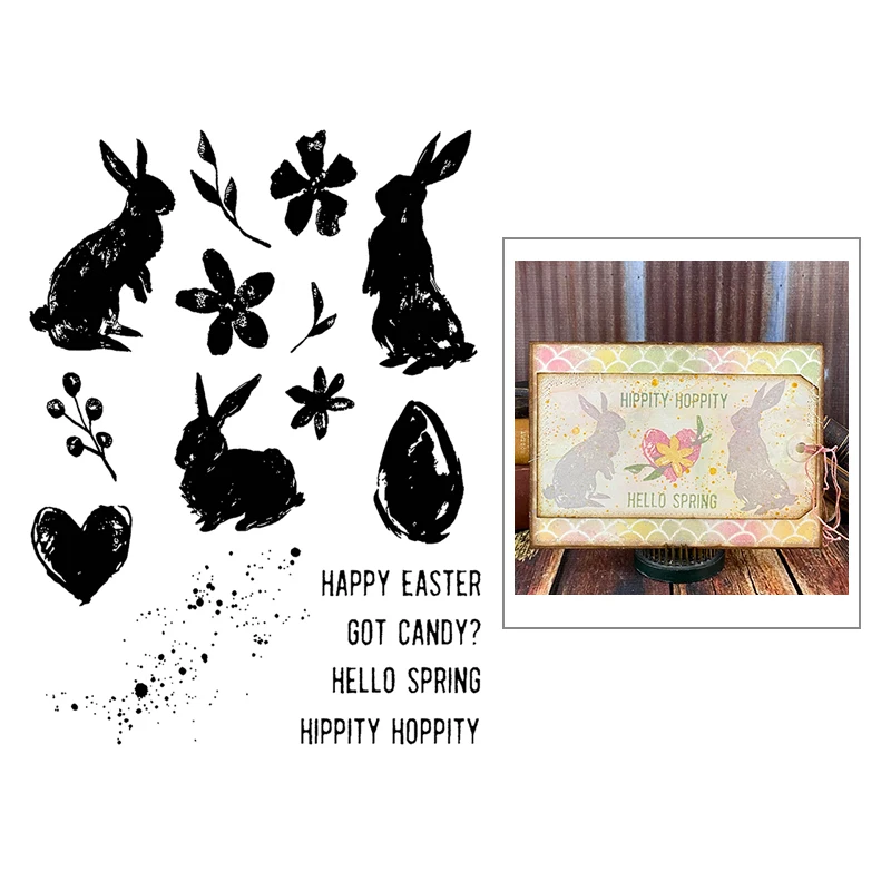 2021 Новый Пасхальный кролик яйцо прозрачный наборы штампов с изображением