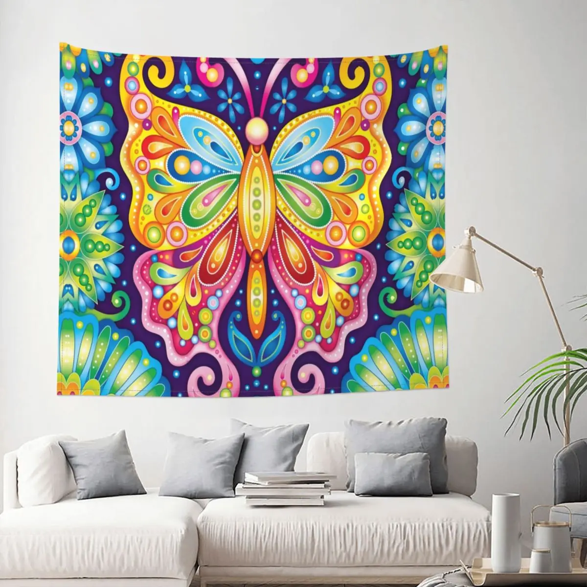 

Psychedelic Butterfly Tapestry Trippy Colorful Abstract Decoration Wall Room Home Decor Hanging Living room Kawaii Cartom Gift