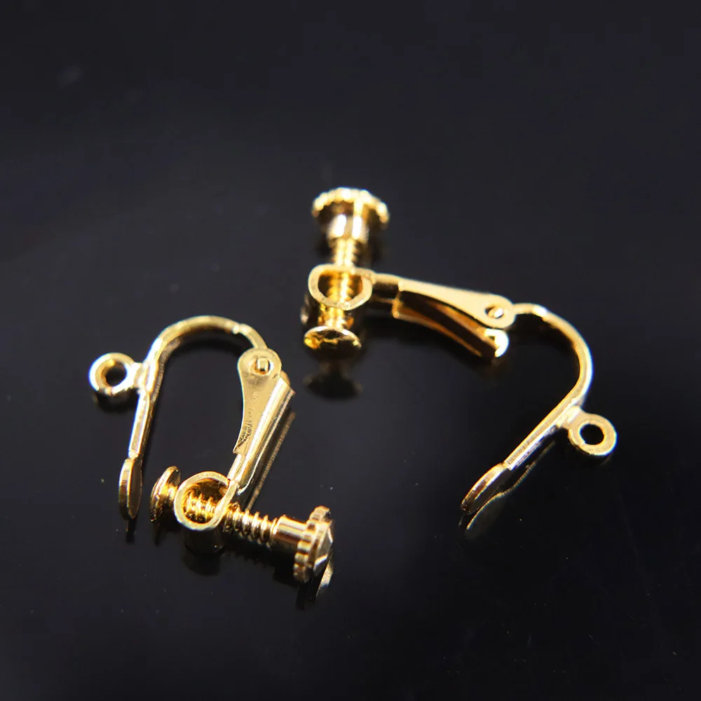 10 шт. 4 цвета чистая медь регулируемый латунный винт зажим для ушей не