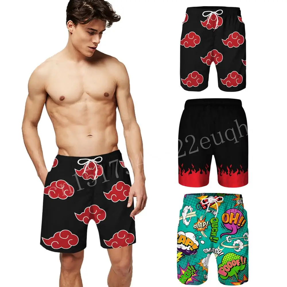 Пляжные шорты для косплея Наруто с 3D принтом повседневные пляжные мужчин летние
