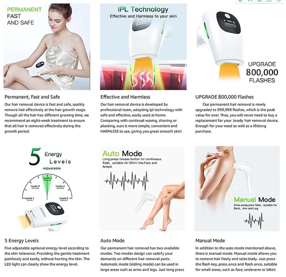 Профессиональное перманентное Лазерное Удаление волос IPL для всего тела |