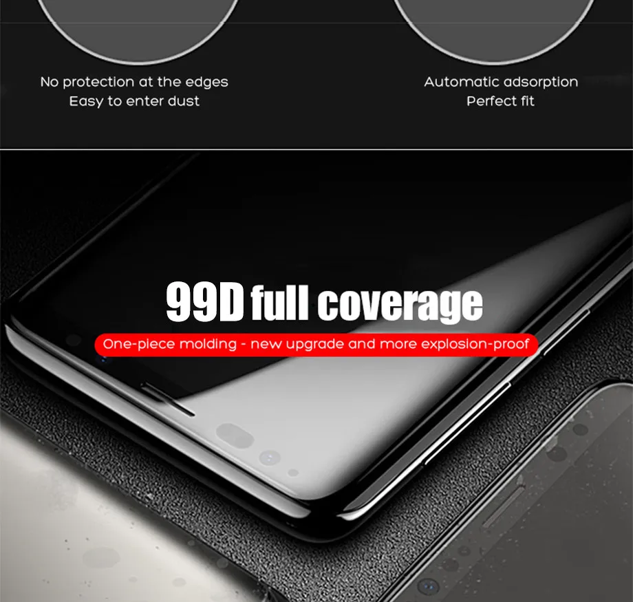 300D полностью изогнутое закаленное стекло для samsung Galaxy S9 S8 Plus Note 9 8 Защитная пленка для экрана на samsung S7 S6 Edge S9