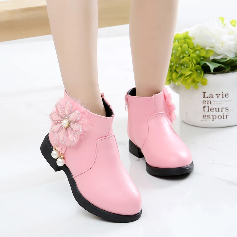 2018 ботинки детские кожаные зимние меховые ботильоны для мальчиков модные