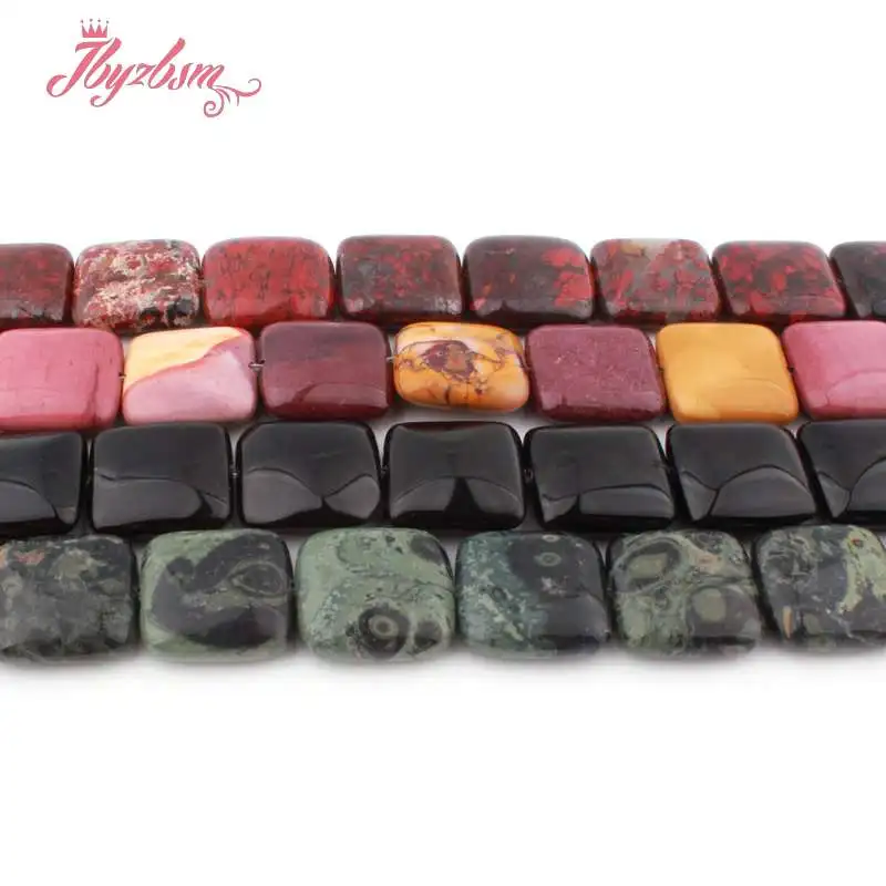 20mm Square Bead Fluorite Rose Quartzs Agates Jaspers Natural Stone LooseBead For DIY Necklace Jewelry Making 15&quot Free Shipping |