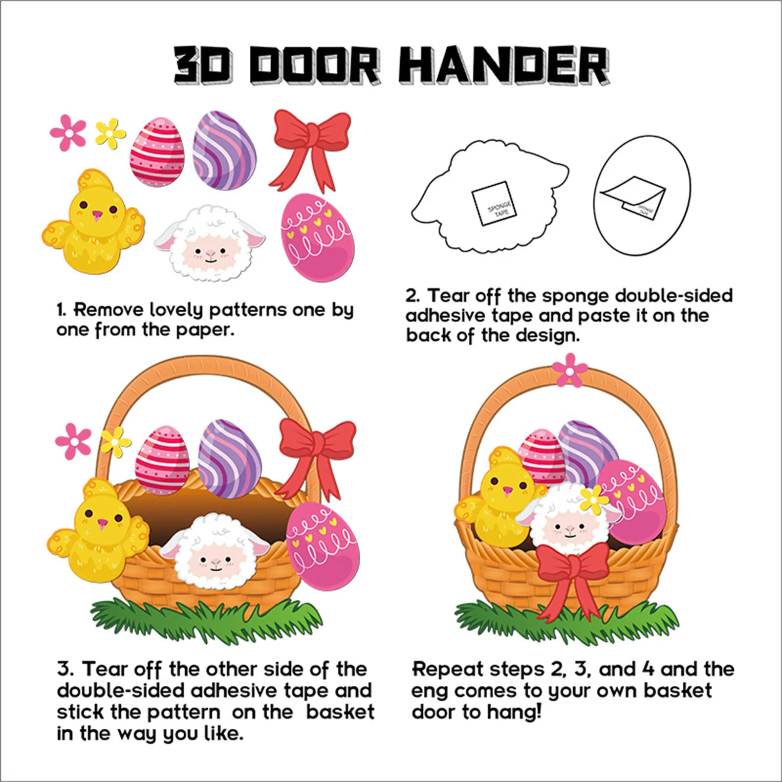 

Cute Stickers and Sheet DIY Puzzle Stickers for Easter Decorations Kids Easter