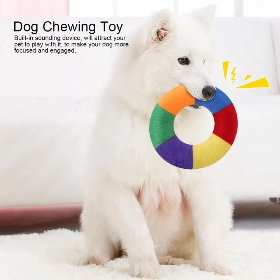 3 шт. плюшевый питомец цветная форма пончика звучащие зубы Чистка жевание кусая