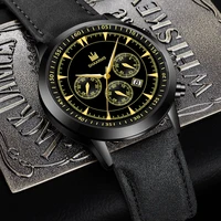 2021 relogio masculino watches men fashion sport stainless steel case leather strap watch quartz business wristwatch reloj hombr