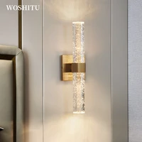 modern led wall lamps for living room bedroom goldchrome wall lights crystal bubble shade home decor indoor lighting free