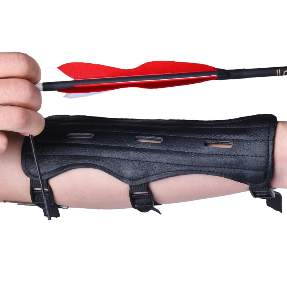 Кожаный защитный нарукавник для стрельбы из лука мужчин регулируемый эластичный