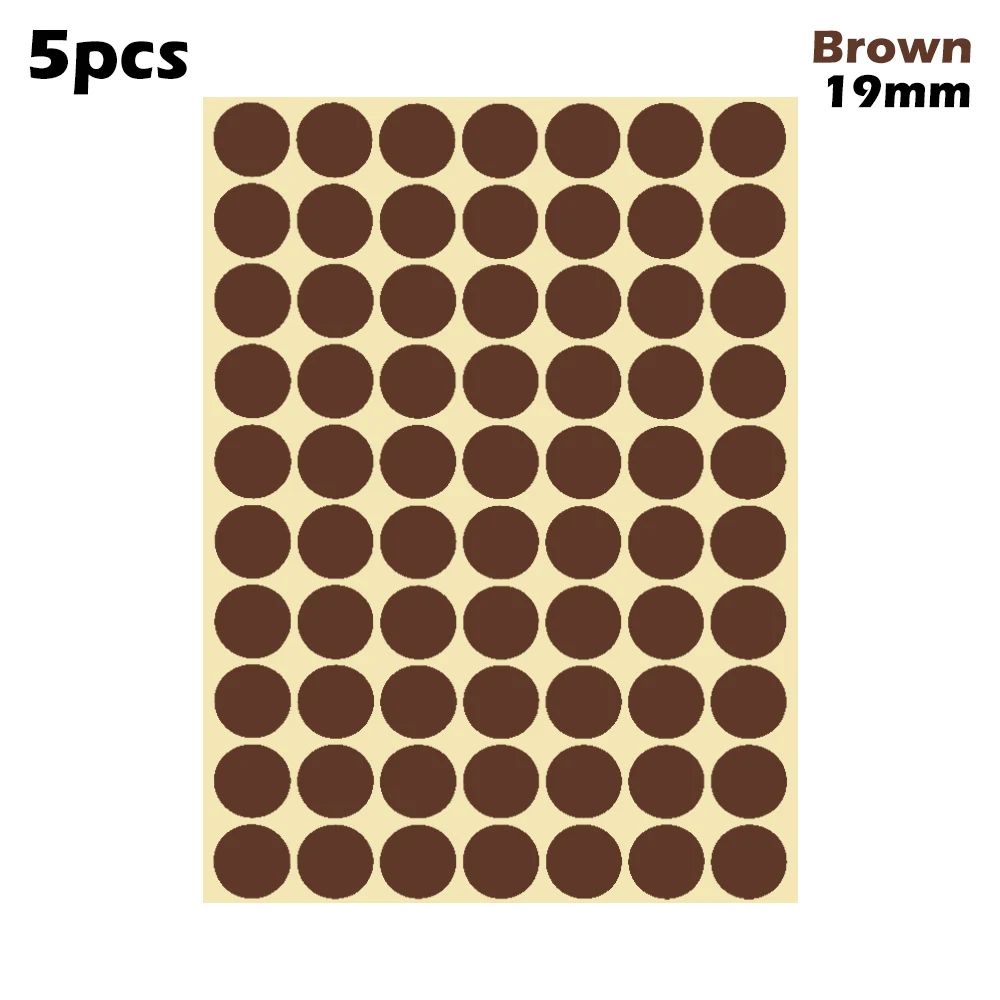 19mm-brown 5 листов 10 мм/19 мм Цветные точечные наклейки круглые точечные круги уплотнительная бумага клеящиеся этикетки Упаковка Этикетки вечерние украшения - Цвет: 19mm-brown