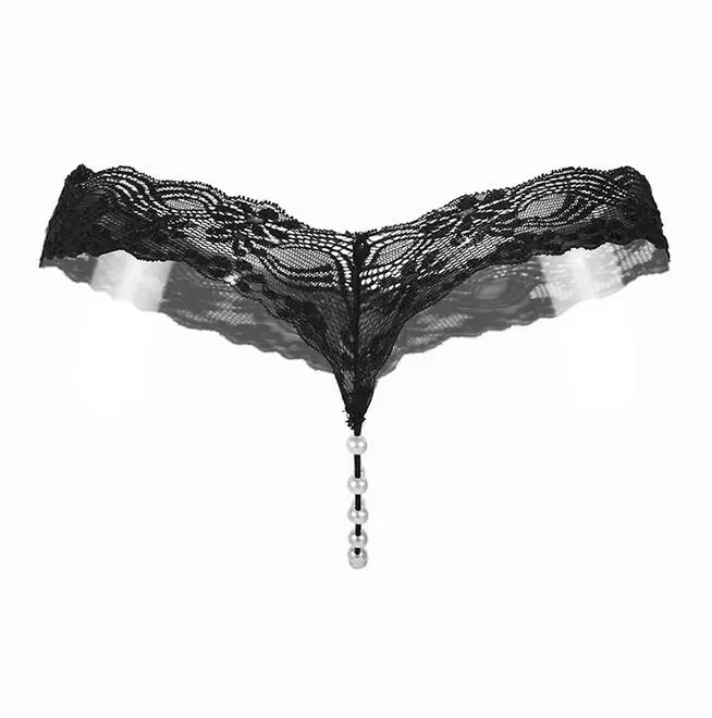 Французские стринги Vrouwen сексуальные кружевные т образные с жемчугом массажные