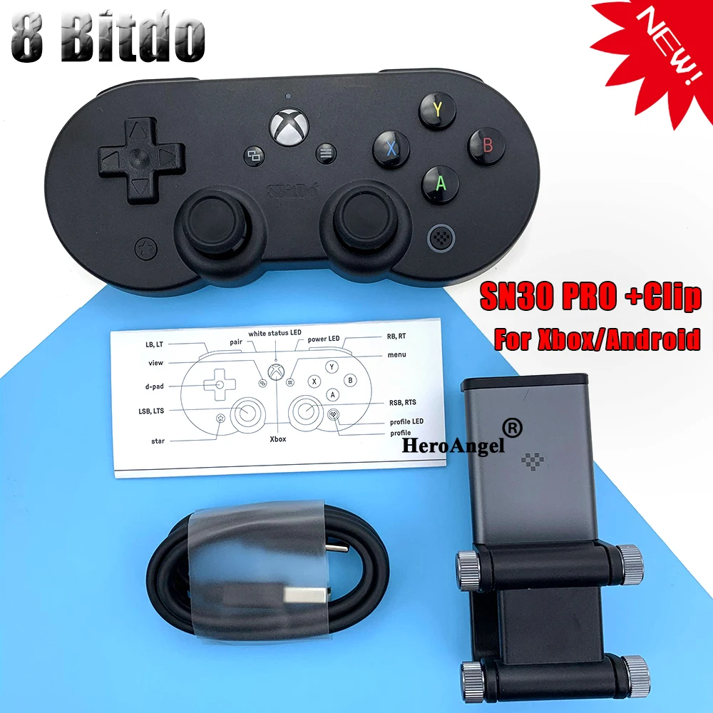 

8BitDo SN30 Pro Bluetooth Game Controller Gamepad for -Xbox Cloud Gaming on -Android Includes Clip for -Android