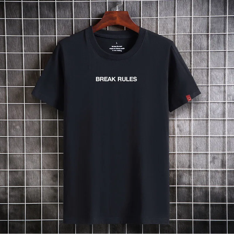 Футболка мужская с коротким рукавом Модная хлопковая в простом стиле надписью