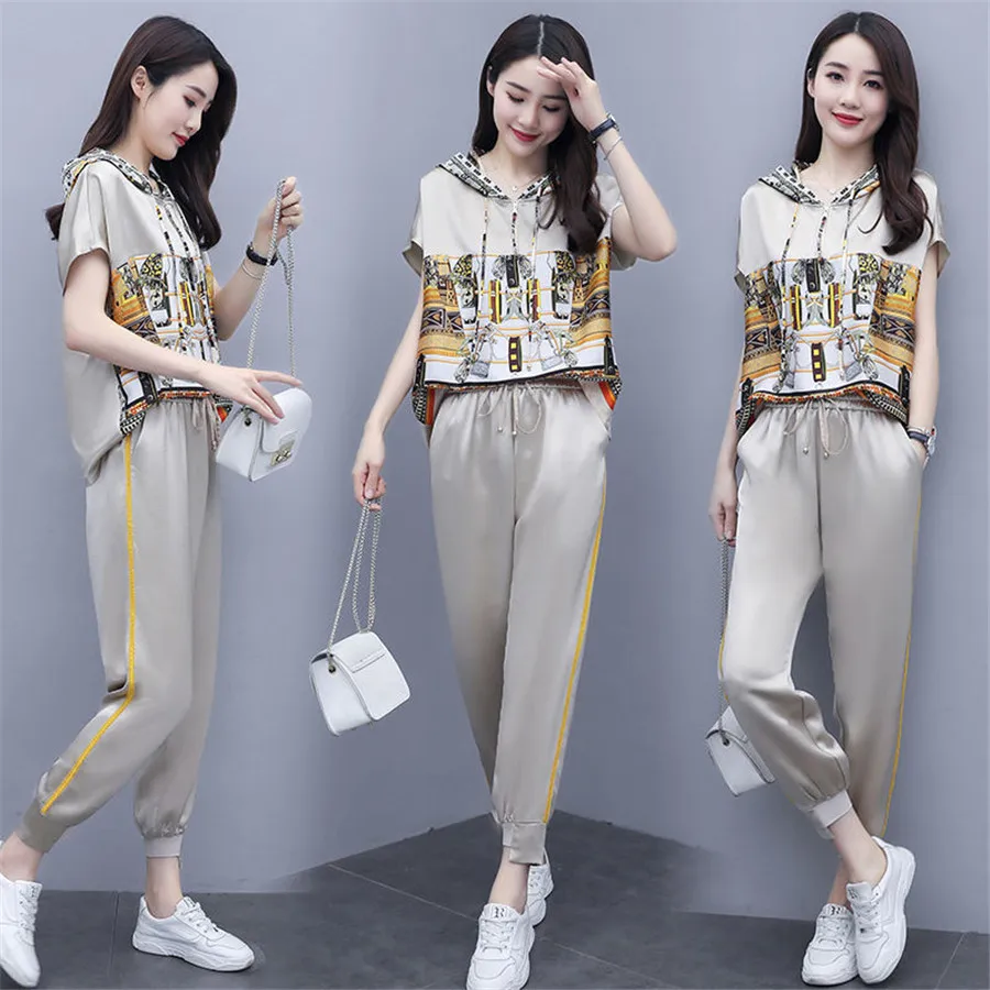 

2020 New Casual Tracksuit for Women Two Piece Set Hoodies loose Sportswear 2 Pieces Running Sports Suit for Women Suits