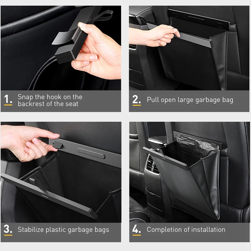 

2021 new high-quality car trash can garbage bag car rear hanging trash can foldable storage sticky bag waterproof special