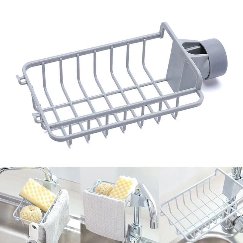

Drain Rack Holder Storage Organizer Drying Shelf for Kitchen Sink Faucet Sponge Soap Cloth
