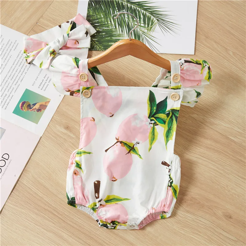 

Baby Cute Cartoon New Romper 2pcs Baby Girls Clothes Minnie Romper+Headband 0-24M Infant Toddler Newborn Outfits Set Hot Sale