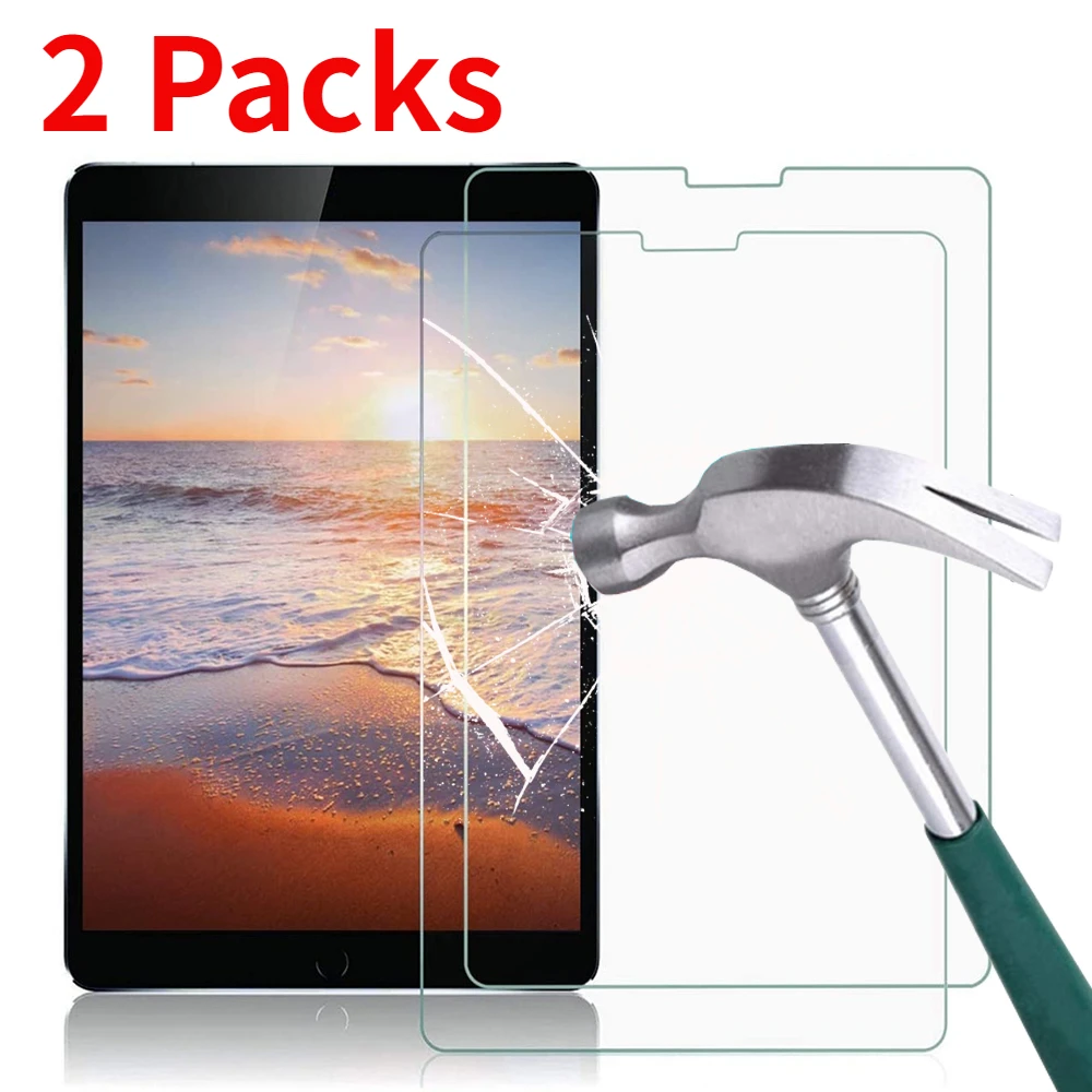 

2 Pack Arc Edges 9H Tempered Glass For iPad Mini 1 2 3 4 5 2017 2018 9.7 Pro 11 10.5 10.9 10.2 2019 Bubble Free Screen Protector