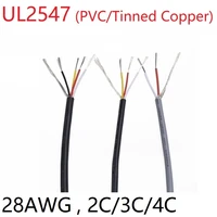 28awg ul2547 signal shielded cable pvc insulated 2 3 4 5core amplifier channel audio copper wire cord headphone diy control line