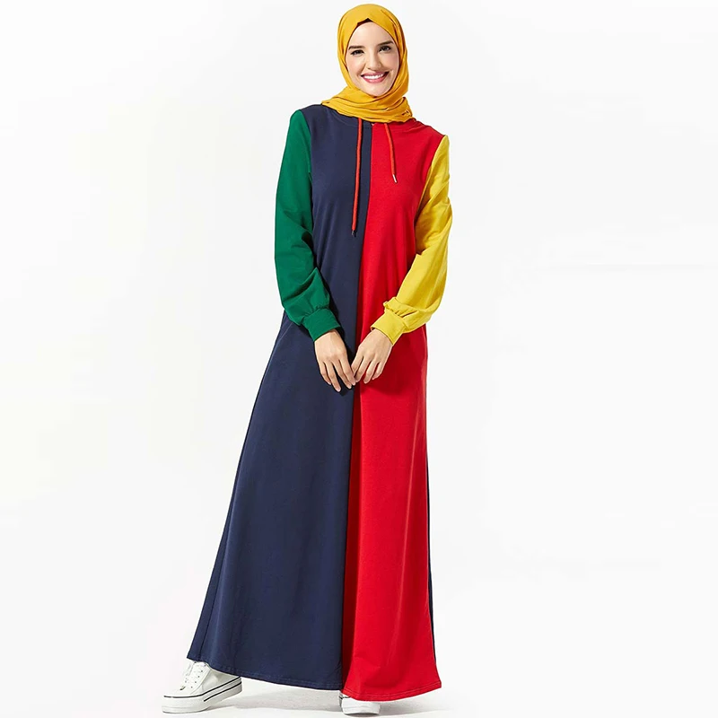 Новое мусульманское платье Дубай модный свитер с капюшоном есть карман арабское