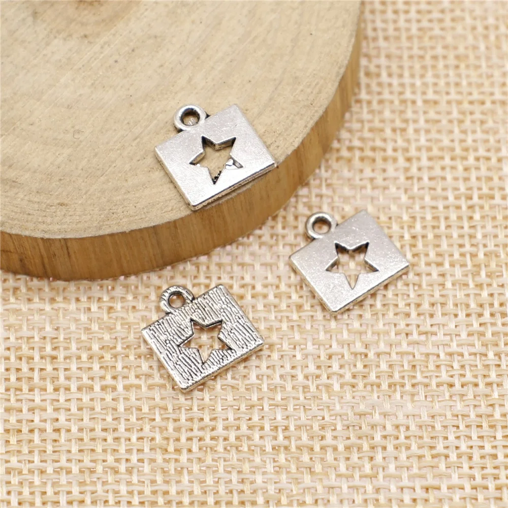 

81 шт., серебряные подвески в виде звезд 11 х12 мм