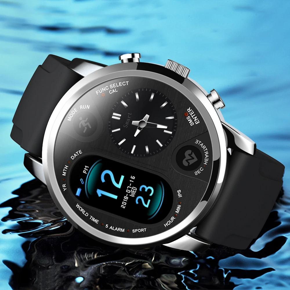 Смарт-часы LEMFO T3 PRO с Bluetooth трекер активности водонепроницаемый IP67 двойное время