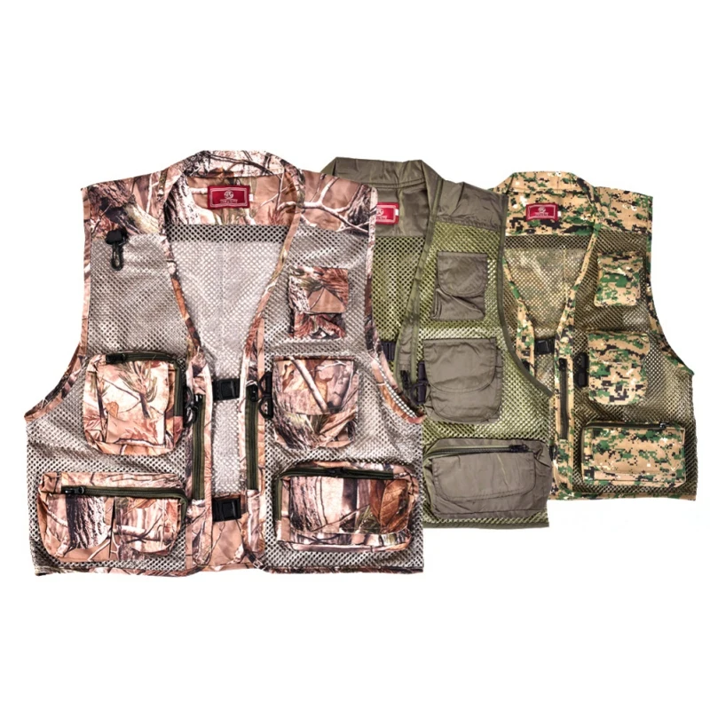 

Fishing Vest Jacket Quick Dry Multi-Pocket Camouflage Multifunctional Vest Waistcoat Hunting Hiking Clothes Practical