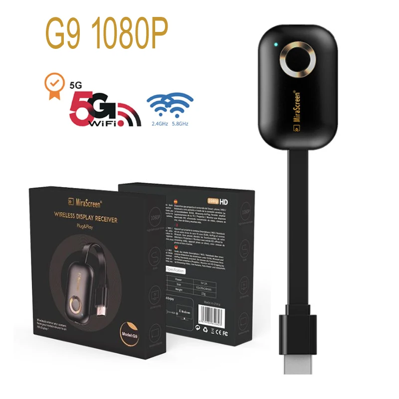 Зеркальный экран Mirascreen G9 Plus 5G 2 4G 4K 1080P wifi беспроводной HDMI Miracast Android tv stick chromecast/Airplay