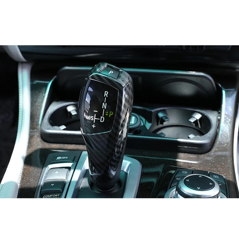 

Car Gear Shift Knob Cover for -BMW F20 F30 F31 F34 X5 F15 X6 F16 Carbon Fiber Gear Shift Head Ball Collars Handle Case