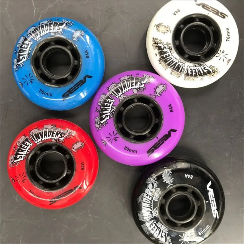 

80mmOriginal Purple 84A Street Invaders Skating SEBA Wheel Patines Tire For Roller FSK Inline Skates Wheel for HV 4 Pieces/lot
