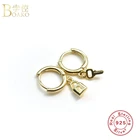 BOAKO 925 стерлингового серебра серьги для женщин Pendiente пирсинг замок и ключ Ohrringe Хооп серьги Роскошные ювелирные изделия для девочек Подарки