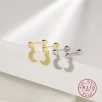 925 sterling silver korean creative high quality moon stud earrings women sweet temperament engagement jewelry