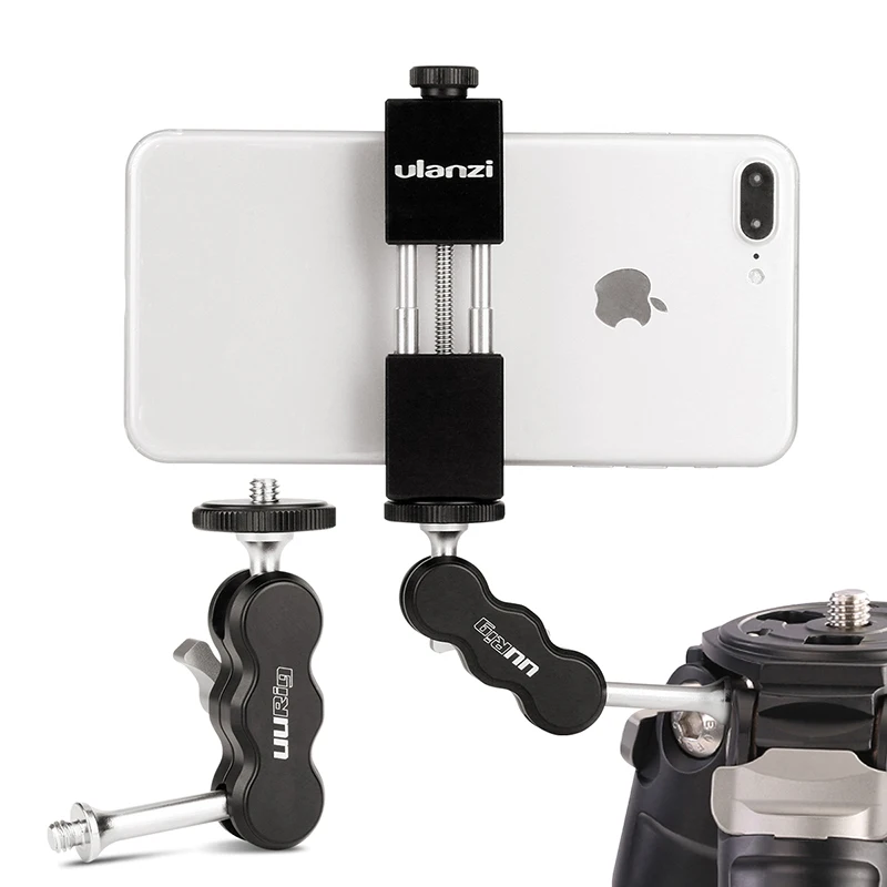 

UURig R002 Tripod Magic Arm with Dual Ballhead Articulating 1/4'' Screw Universal Camera Video Monitor Mount Adapter