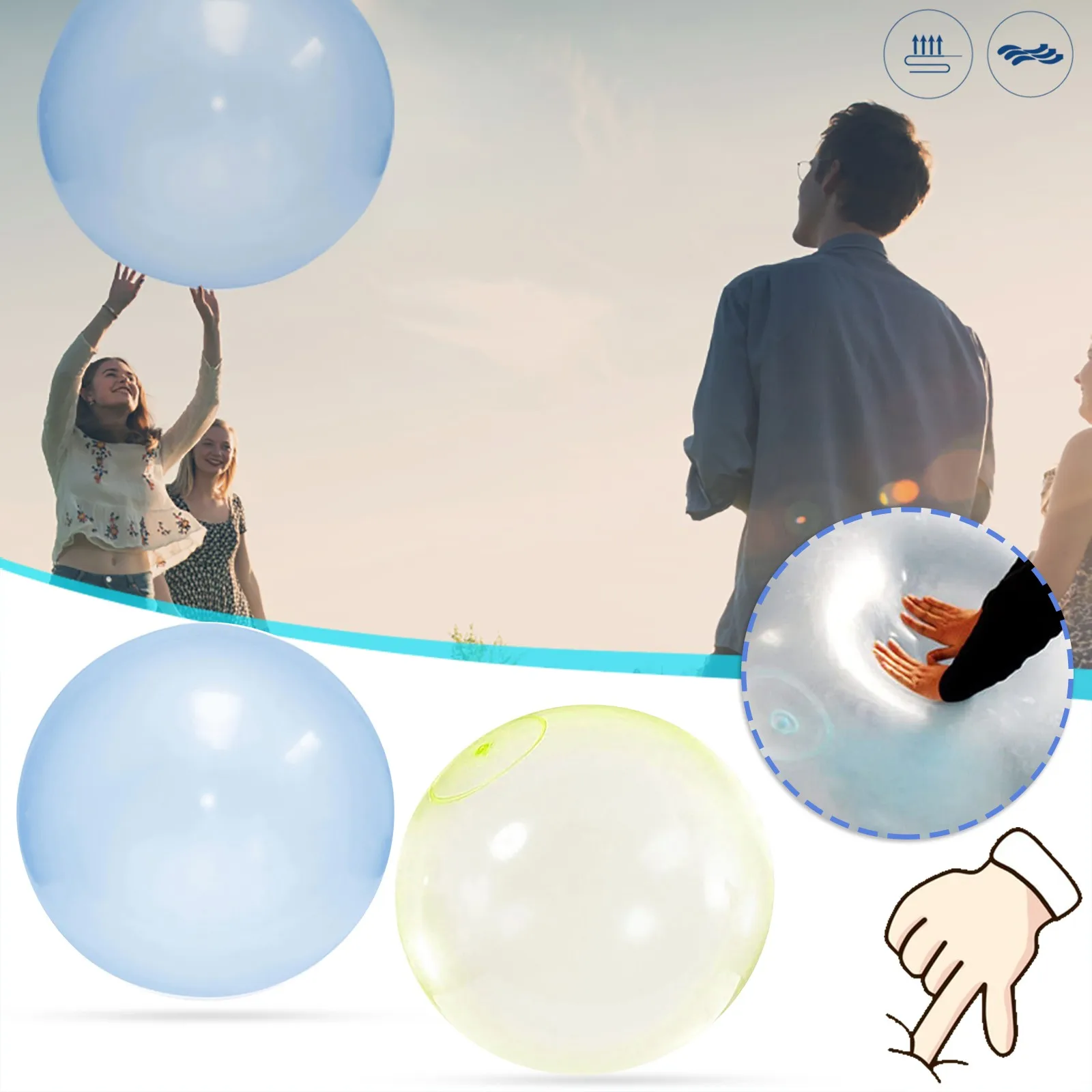 Детский мягкий воздушный шар наполненный водой надувной игрушка веселая